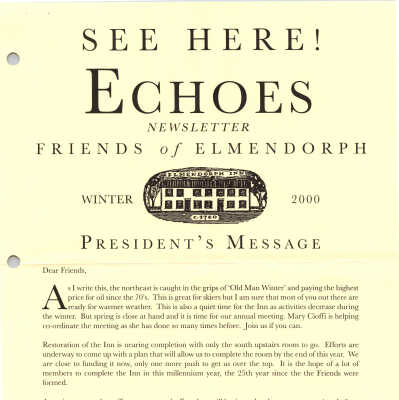 Elmendorph Echoes, Winter 2000