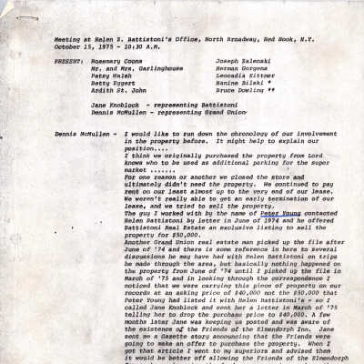 Meeting transcript - FOE and Grand Union - 1975