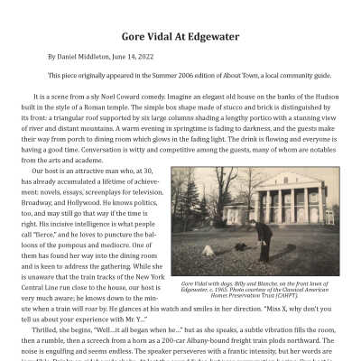 Blog Post: Gore Vidal At Edgewater