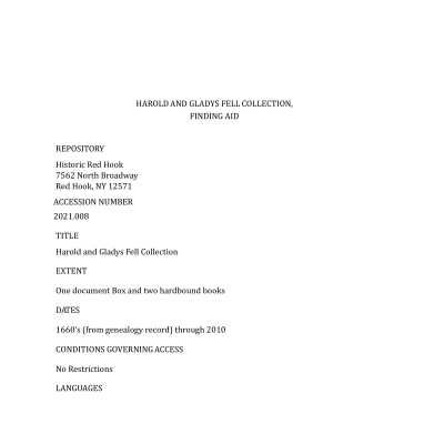 Fell Collection Finding Aid