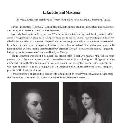 Blog Post: Lafayette and Massena
