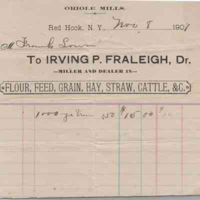 Receipt from Irving P. Fraleigh, 1907