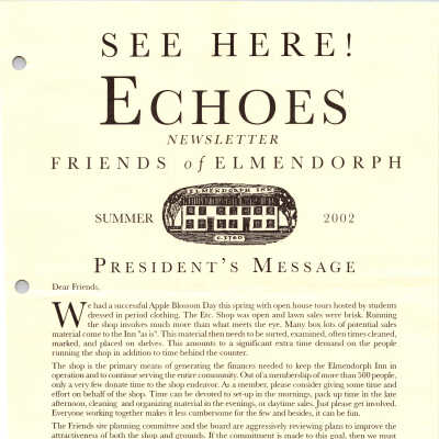 Elmendorph Echoes, Summer 2002