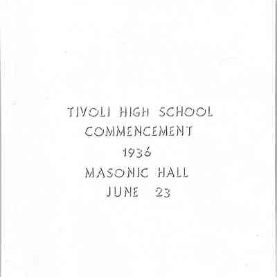 1936 Tivoli HS Commencement Program