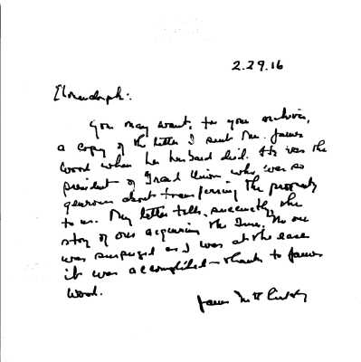 Letters from Rev. Elliott Lindsley about Elmendorph Inn purchase