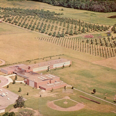 Aerial view Red Hook Central High School, 1960's