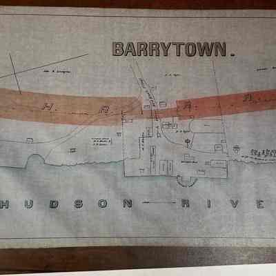 1851 Railroad "Takings' Map for Hudson River Railroad through Barrytown
