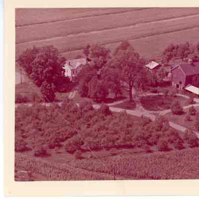 Aerial view of Mead farmstead