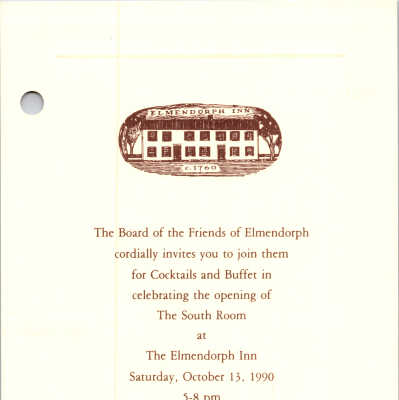 FOE invitation to the Elmenorph Inn, 1990