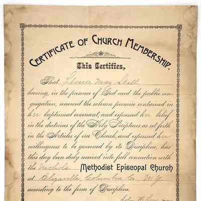 Stall - Certificate of Church Membership