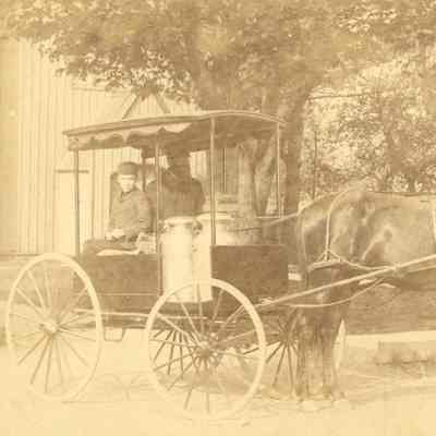John A. Fraleigh and his on Herbert delivering milk