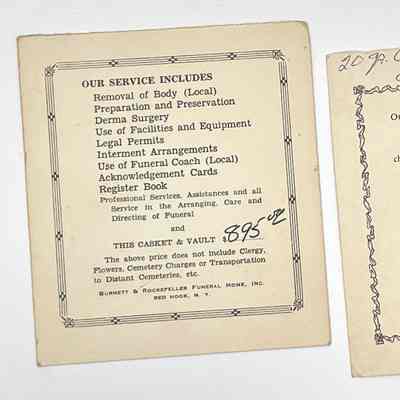 Two Funeral Home Receipts - Riddleburgh