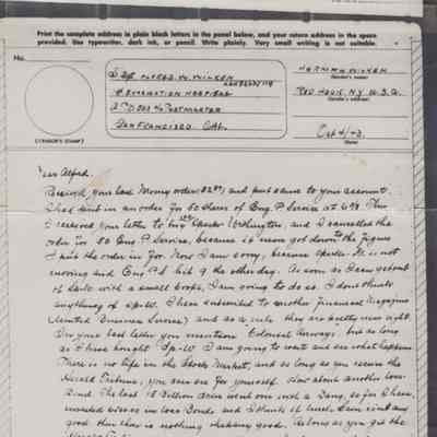 V-Mail Letter from Herman Wilken to Alfred W. Wilken, 1943