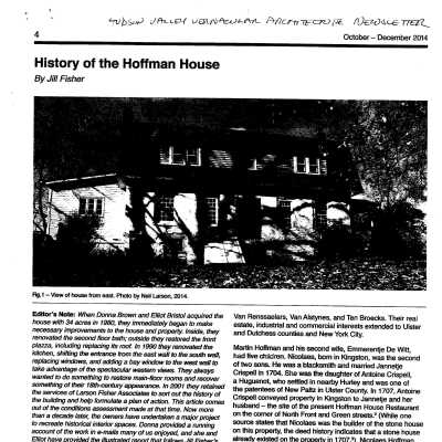 History of Hoffman House article, 2014