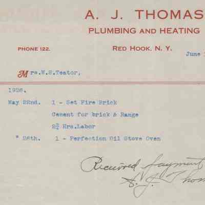 A. J. Thomas Receipts 1926, 1928