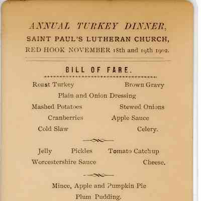 Saint Paul's Lutheran Church Annual Turkey Dinner Invitation