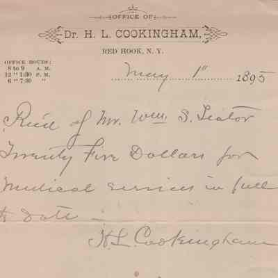 Dr. H. L. Cookingham Invoices 1895, 1896
