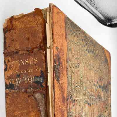 1865 NYS Census Book used a scrapbook
