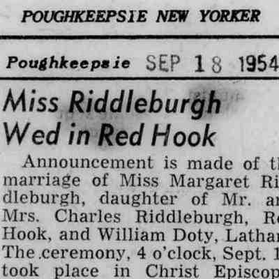 M. Doty wedding announcement.
