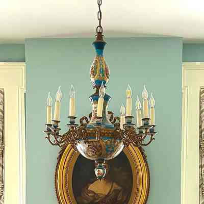 Chandelier, Blue Sevres
