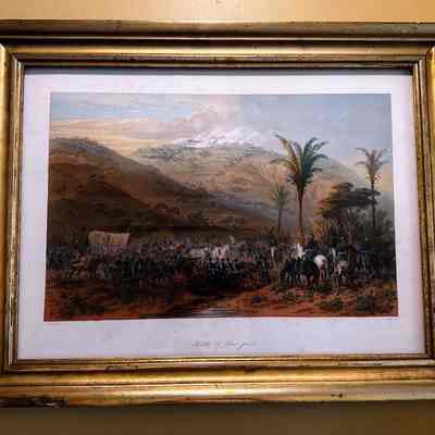 Hand-Colored Lithograph "The Battle of Cerro Gordo"