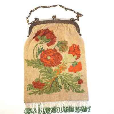 Cream Beaded Evening Bag