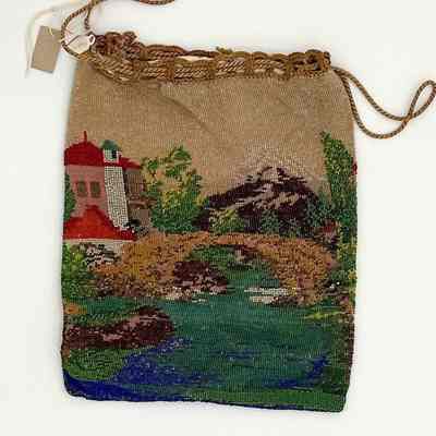 European Landscape Beaded Handbag