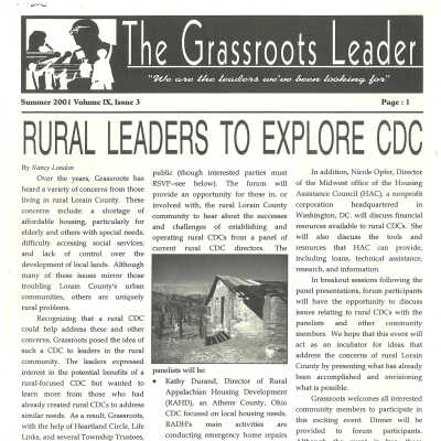 Grassroots Leader Newsletter 2001