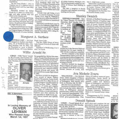 Arnold, Willie obit