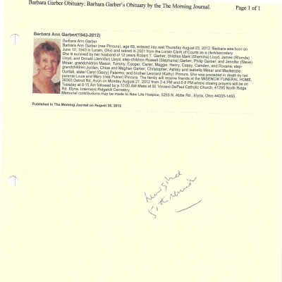 Pincura, Barbara Ann Gerber obit