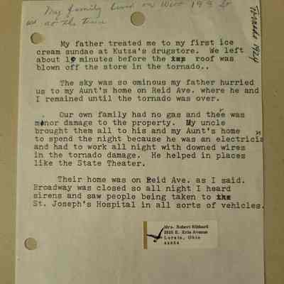 Tornado Account by Mrs. Robert Hibbard