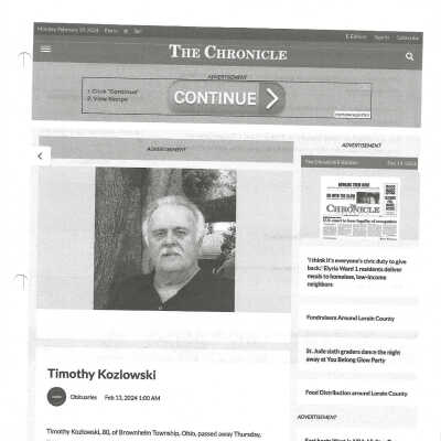 Kozlowski, Timothy obit