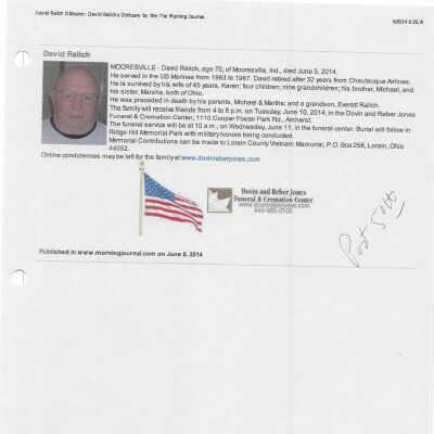 Ralich, David obit
