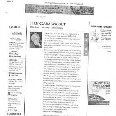 Caldwell, Clara Jean Wright obit