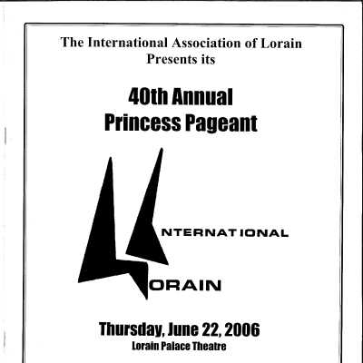 Lorain International Festival Princess Pageant booklet 2006