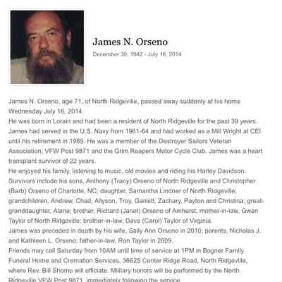 Orseno, James Obituary
