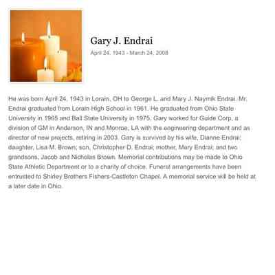 Endrai, Gary J. Obituary