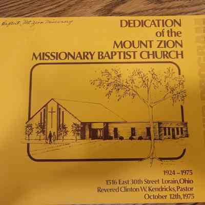 Mt. Zion M. B. Church Building Dedication program