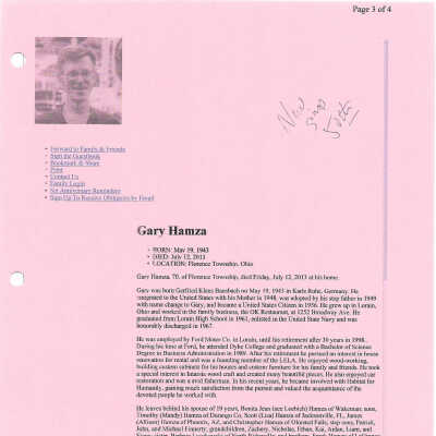 Hamza, Gary Obituary