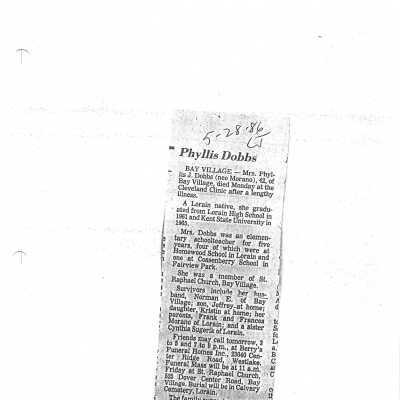 Morano, Phyllis J Dobbs