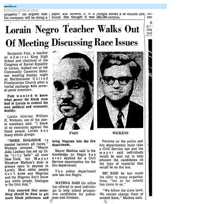 Hamzah (Fain), Benjamin (First Black Lorain Public School Teacher)