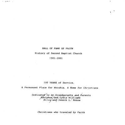 Second Baptist - Various Written Histories