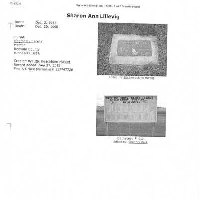 Lilliveg, Sharon Ann obit