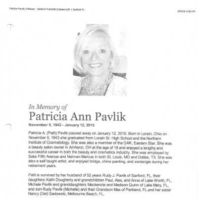 Nemecek, Patricia Patti Pavlik obit