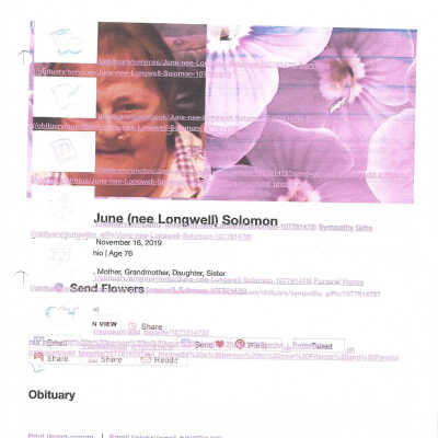 Longwell, June E Solomon obit