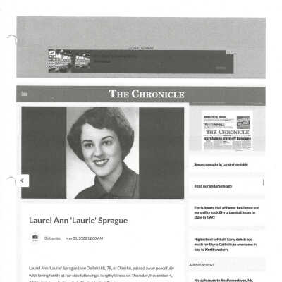 Dellefield, Laurel Ann Laurie Sprague obit