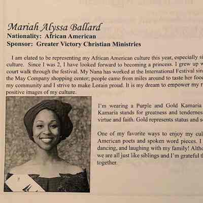 International Princess Pageant Bio for Moriah Ballard