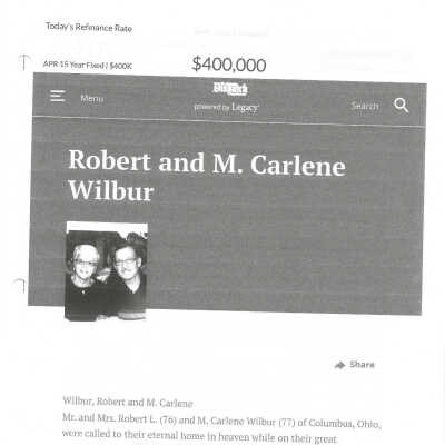 Wilbur, Robert L. and M. Carlene obits