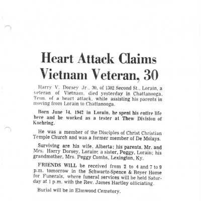 Dorsey, Harry V Jr obit