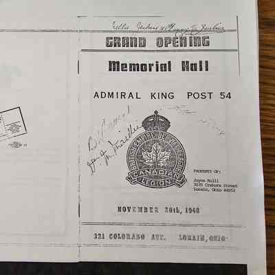 Canadian Legion Grand Opening Program